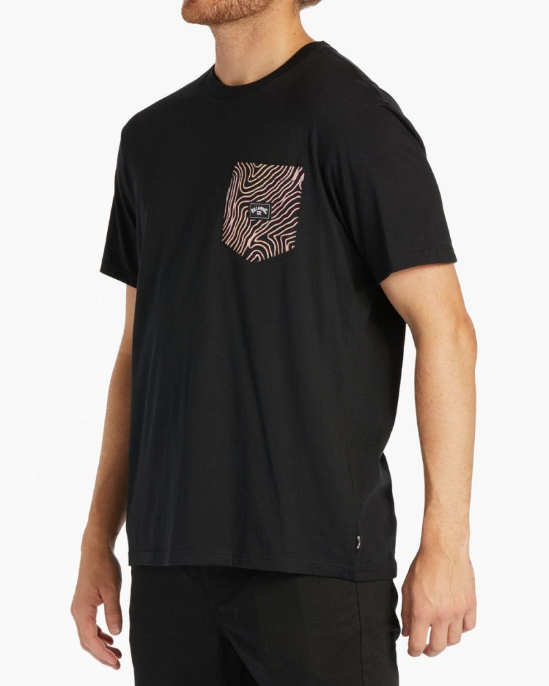 Black Men's Billabong Team Pocket T-Shirt | 614730HQA