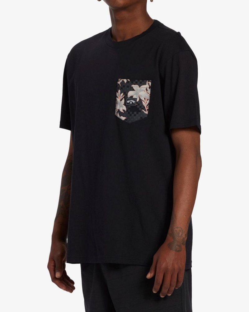 Black Men's Billabong Team Pocket T-Shirt | 537981MKO