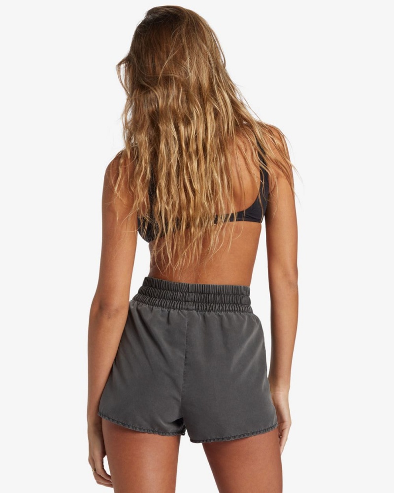 Black Pebble Women's Billabong Sol Searcher New Elastic Waist Swim Shorts | 865792SXZ