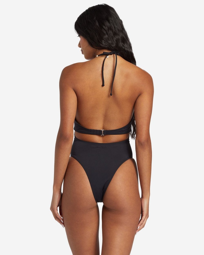 Black Pebble Women's Billabong Sol Searcher One-Piece Swimsuit | 216478ARK