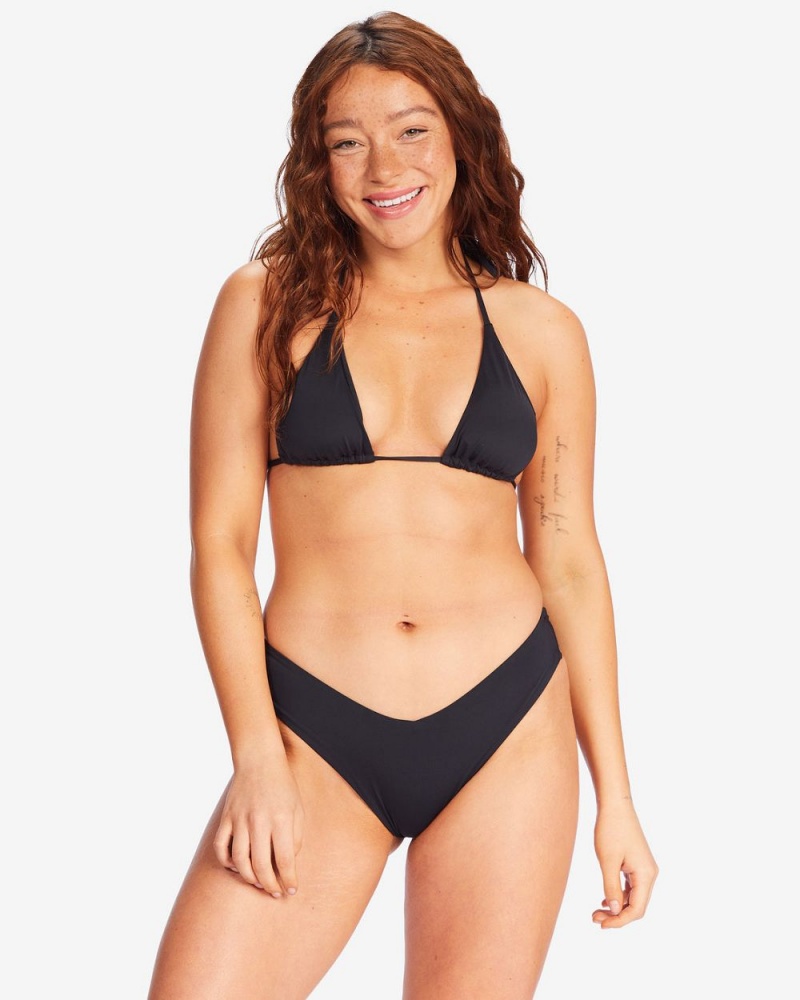 Black Pebble Women's Billabong Sol Searcher Fiji Bikini Bottoms | 349706YZI