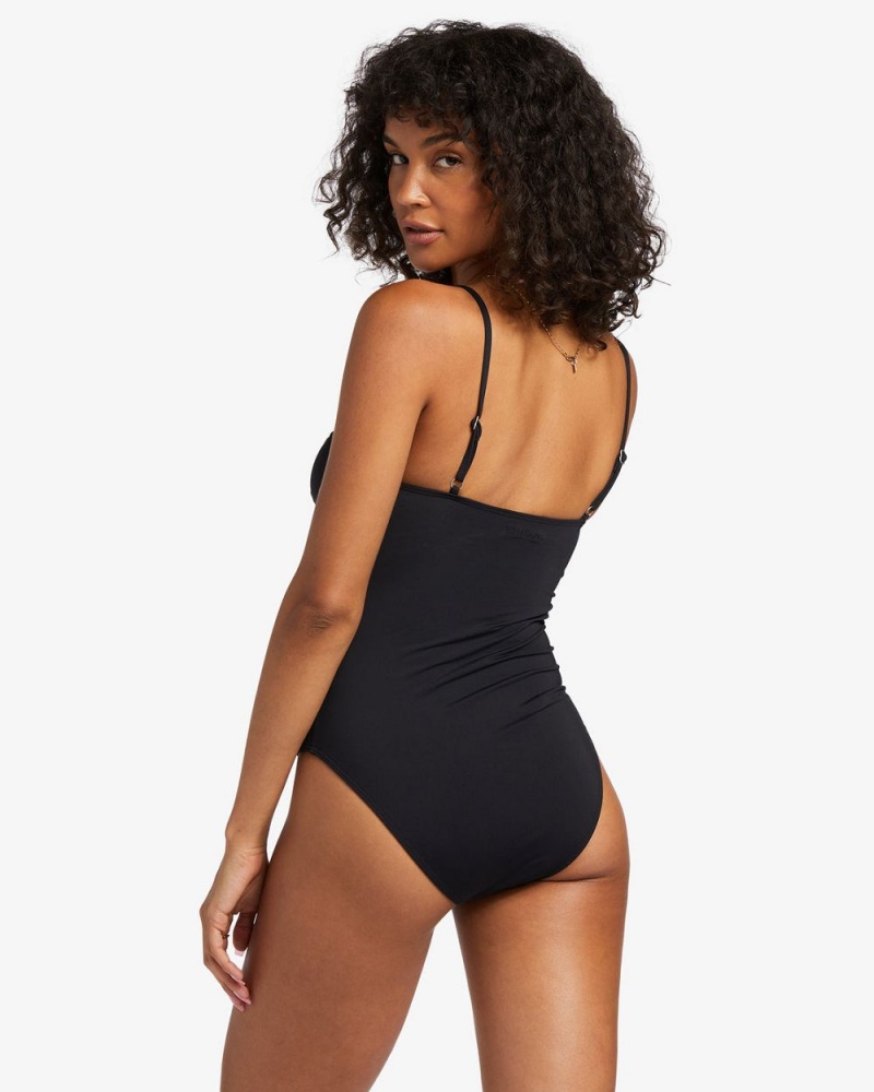 Black Pebble Women's Billabong Sol Searcher One-Piece Swimsuit | 463152EOR