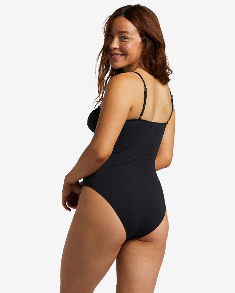 Black Pebble Women's Billabong Sol Searcher One-Piece Swimsuit | 463152EOR