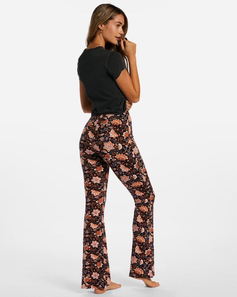 Black Pebble Women's Billabong Sundown High-Waisted Flared Pants | 975813GBY