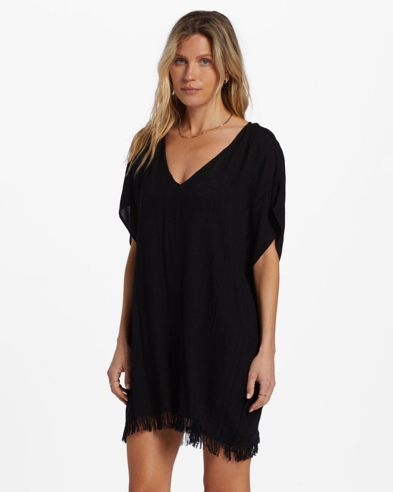 Black Pebble Women's Billabong Walk Away Tunic Top Dress | 418275UOB