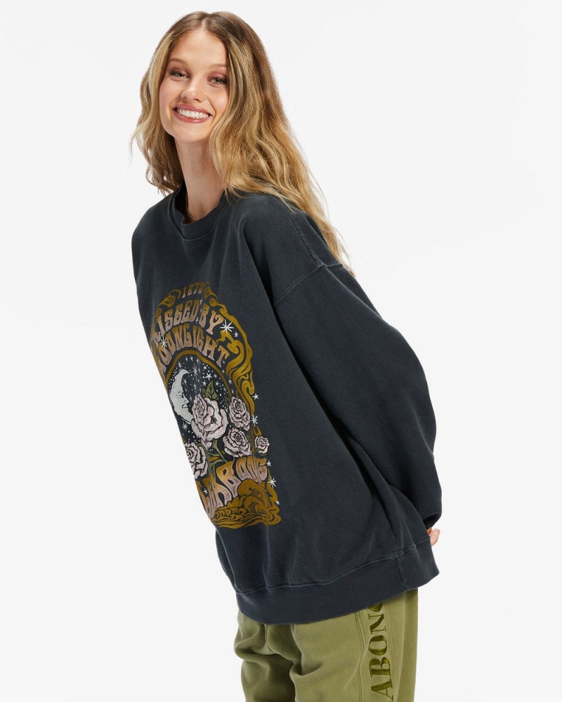 Black Sands 2 Women's Billabong Ride In Oversized Crewneck Sweatshirt | 295036QIT