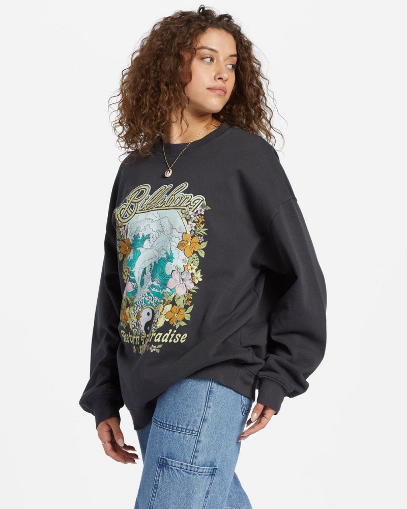 Black Sands 3 Women's Billabong Ride In Oversized Crewneck Sweatshirt | 640825SME