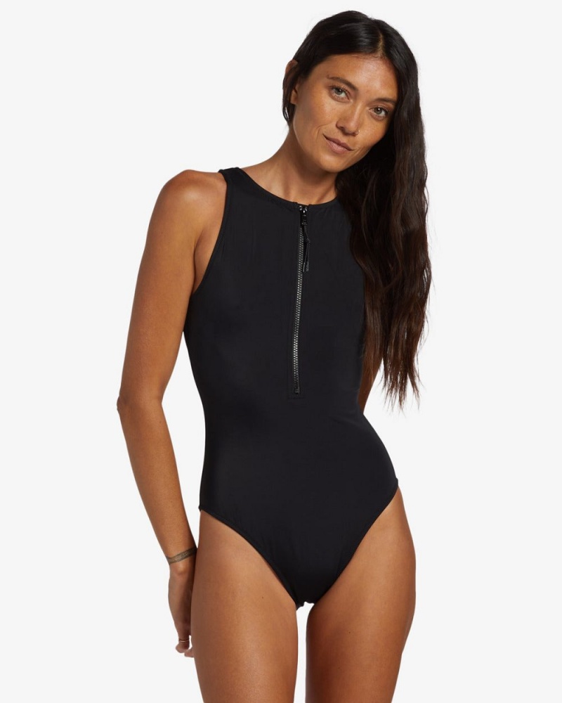 Black Women\'s Billabong A/Div One-Piece Swimsuit | 503924HJF