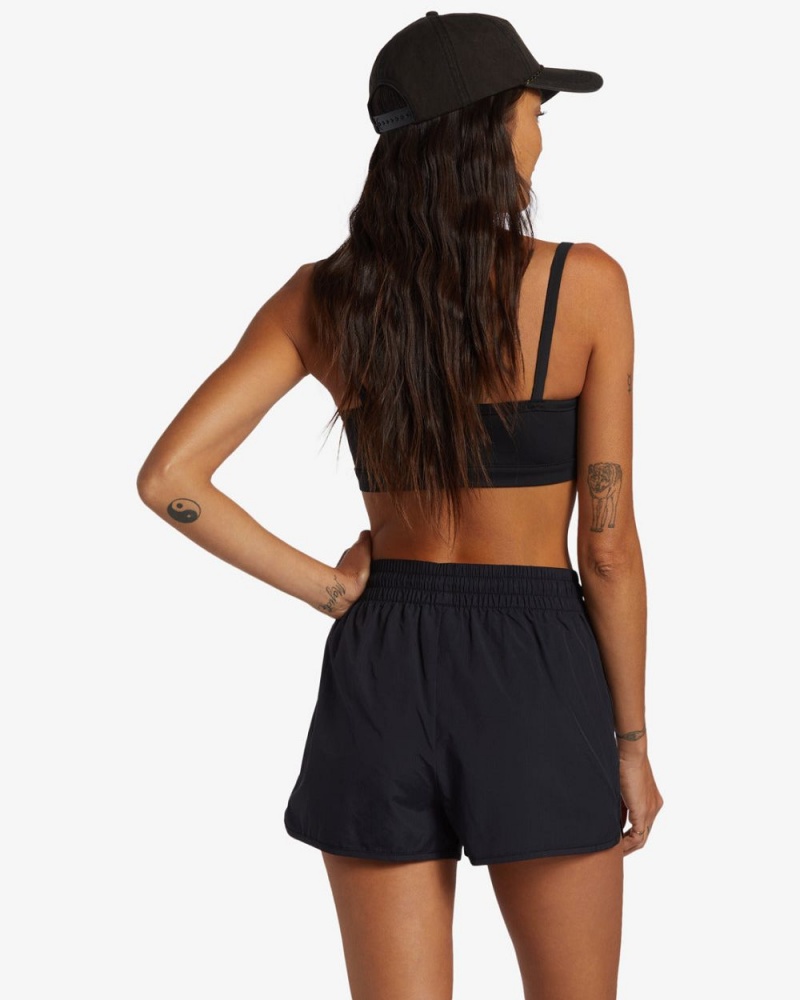 Black Women's Billabong New Adventure Short Solid Shorts | 052149QAB