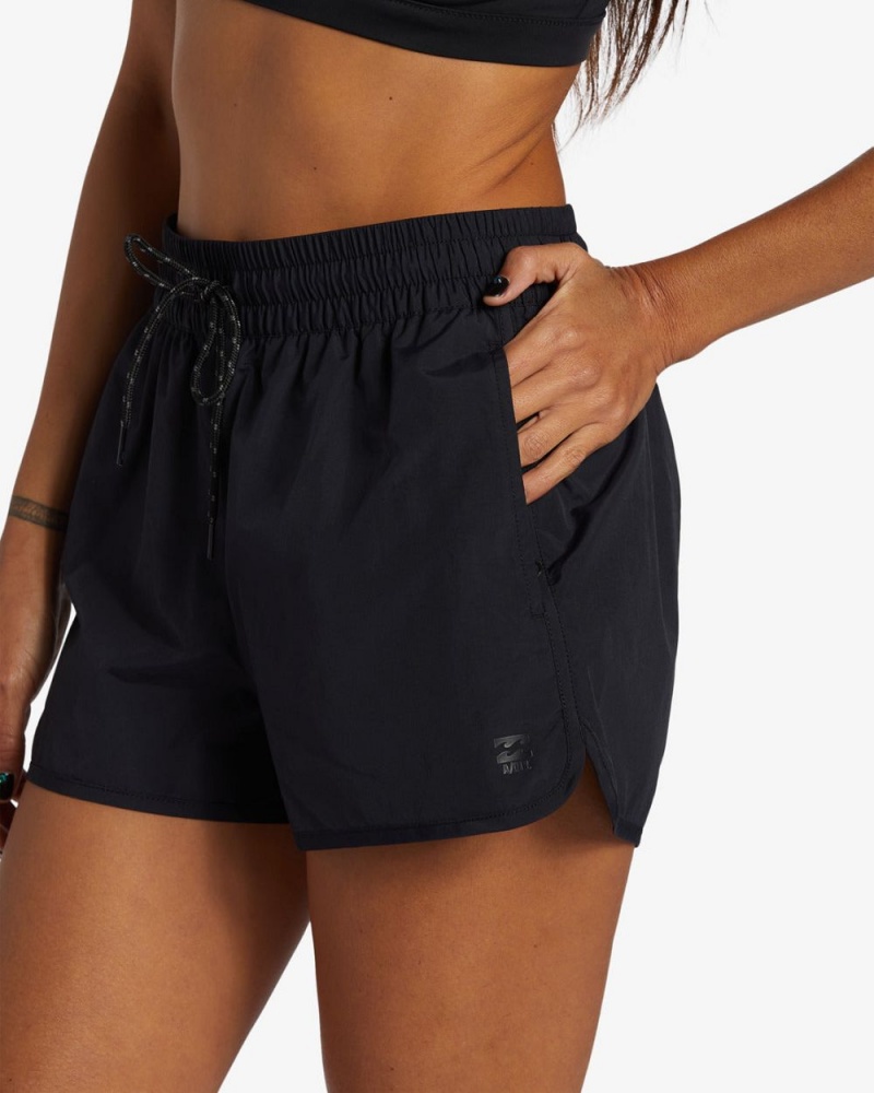 Black Women's Billabong New Adventure Short Solid Shorts | 052149QAB