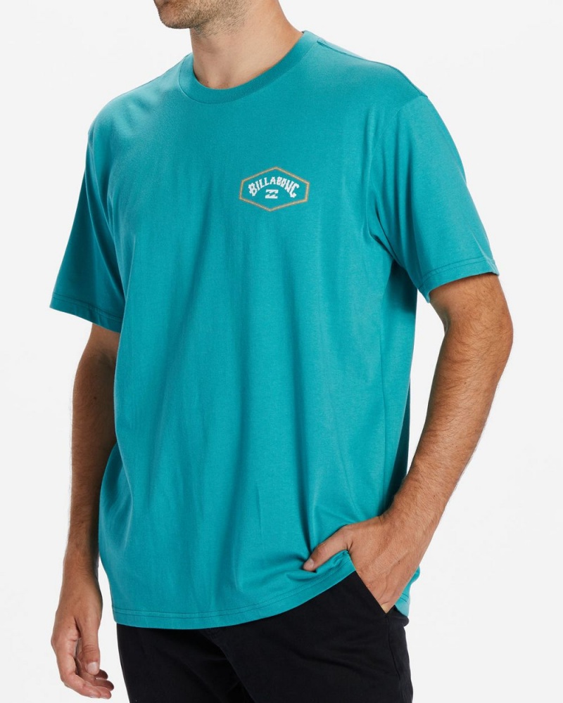 Blue Men's Billabong Exit Arch T-Shirt | 908647TUA