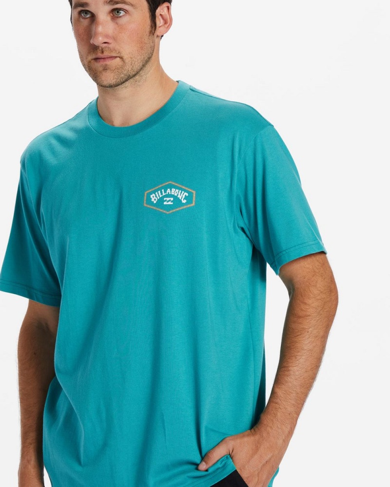 Blue Men's Billabong Exit Arch T-Shirt | 908647TUA