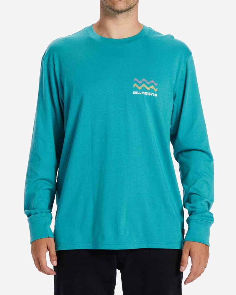 Blue Men\'s Billabong Fragment Long Sleeve T-Shirt | 670915OEJ