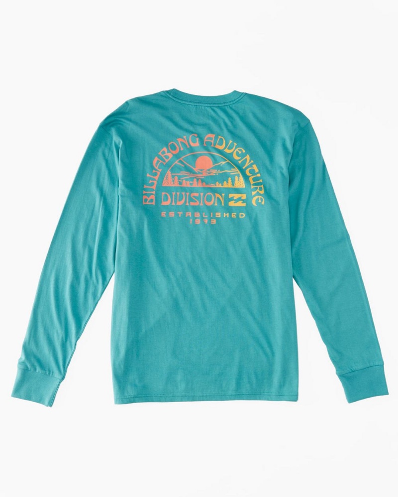 Blue Men's Billabong Highland Long Sleeve T-Shirt | 247139WMG