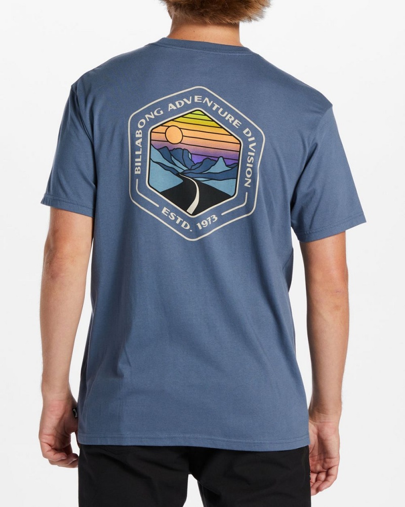 Blue Men's Billabong Rockies T-Shirt | 641823KFT