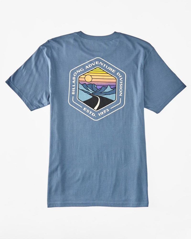 Blue Men's Billabong Rockies T-Shirt | 641823KFT