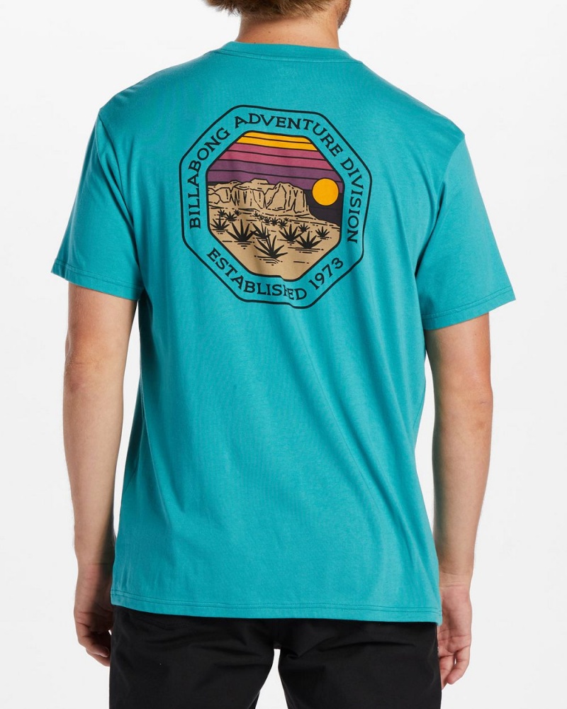 Blue Men's Billabong Rockies T-Shirt | 849251UIA