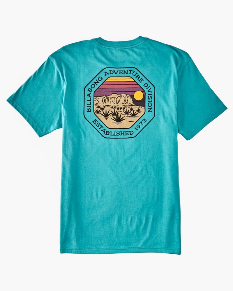 Blue Men's Billabong Rockies T-Shirt | 849251UIA