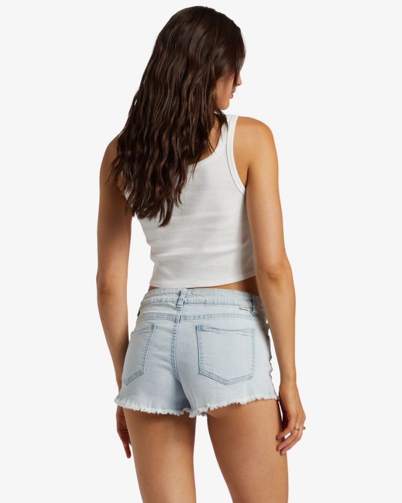 Blue Women's Billabong Lite Hearted Denim Shorts | 349651BUZ