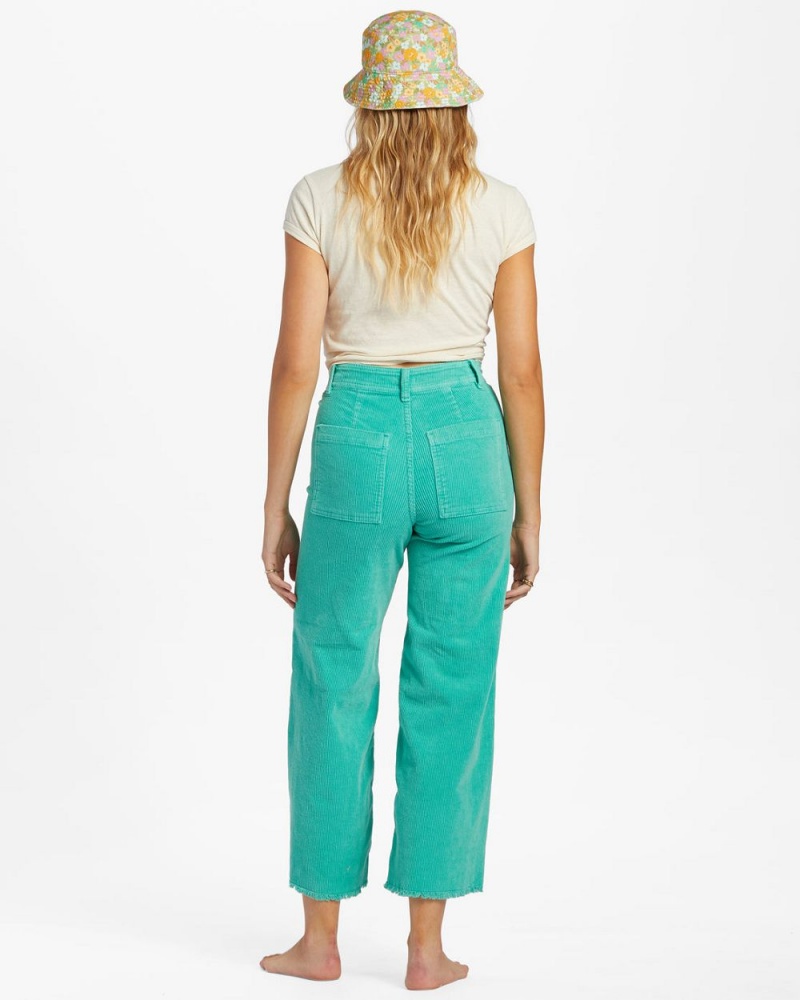 Bright Lagoon Women's Billabong Free Fall Wide-Leg Corduroy Pants | 530896XPI