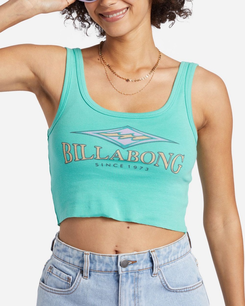 Bright Lagoon Women's Billabong Search For Stoke Tank Top | 761243RWJ