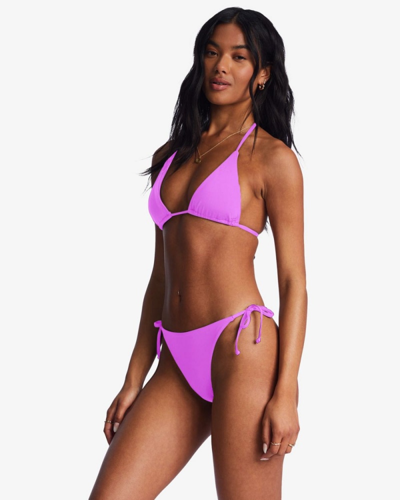 Bright Orchid Women's Billabong Sol Searcher Tie-Side Tanga Bikini Bottoms | 246307JAQ