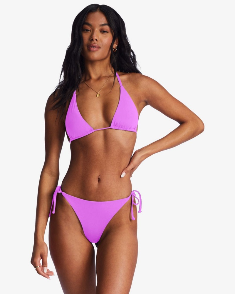 Bright Orchid Women's Billabong Sol Searcher Tie-Side Tanga Bikini Bottoms | 246307JAQ