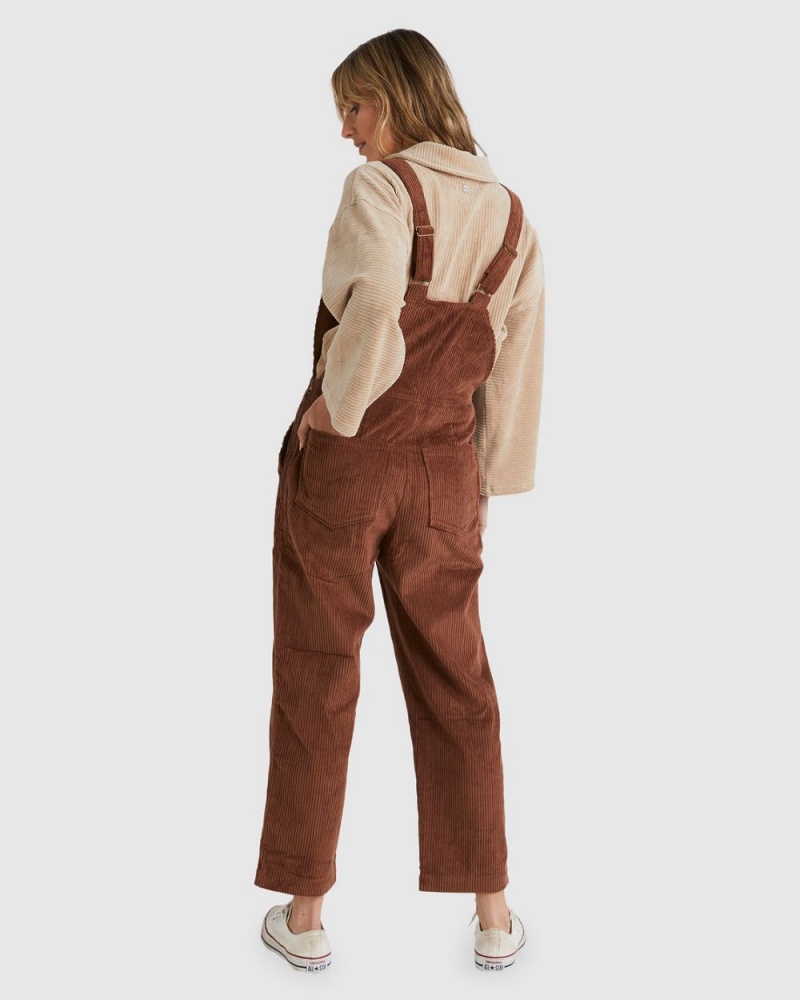 Brown Women's Billabong So Stoked Overalls Pants | 148732IDH