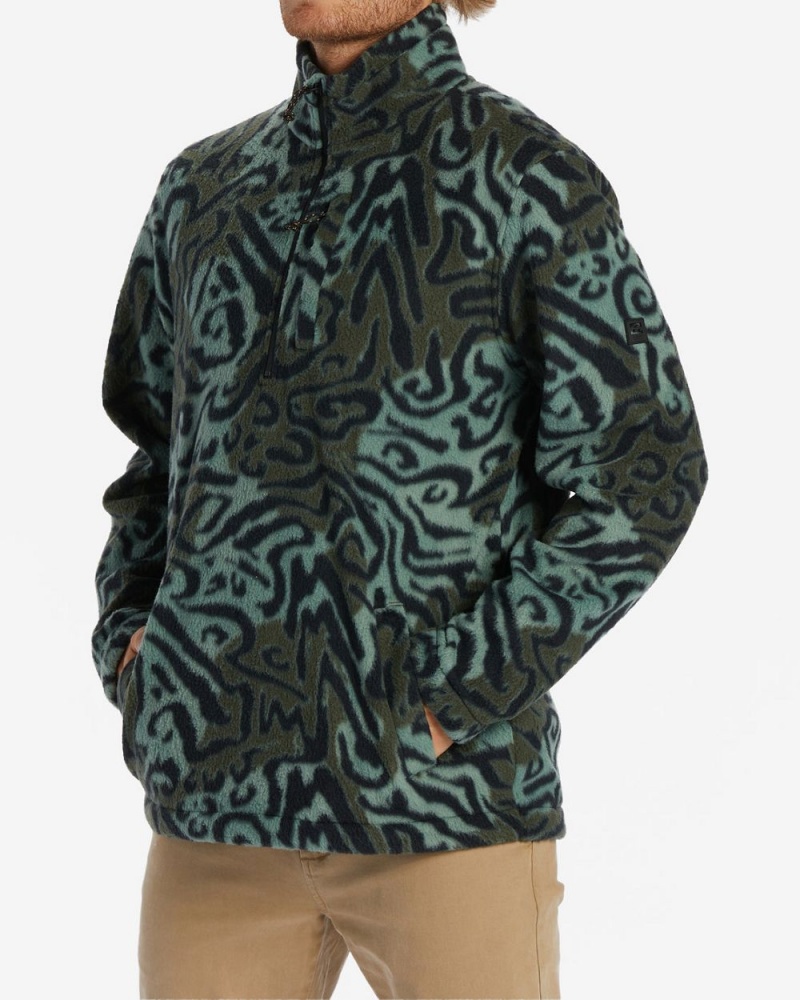 Camo Men's Billabong Boundary Half-Zip Mock Neck Fleece | 569784KCA