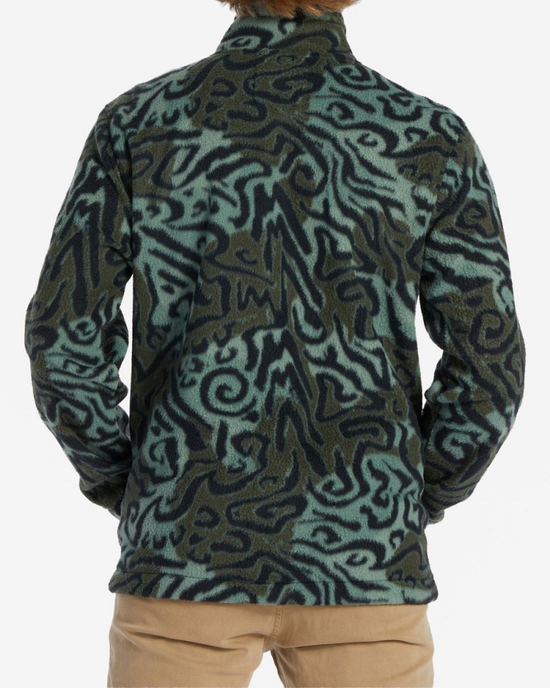 Camo Men's Billabong Boundary Half-Zip Mock Neck Fleece | 569784KCA