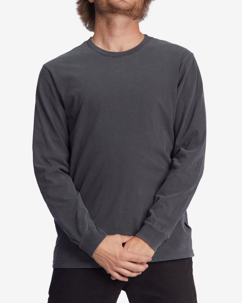 Charcoal Men's Billabong Essential Wave Washed Long Sleeve T-Shirt | 625971AWP