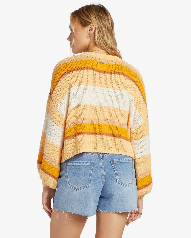 Citrus Glow Women's Billabong Sol Time Crew Neck Sweater | 194368YMU