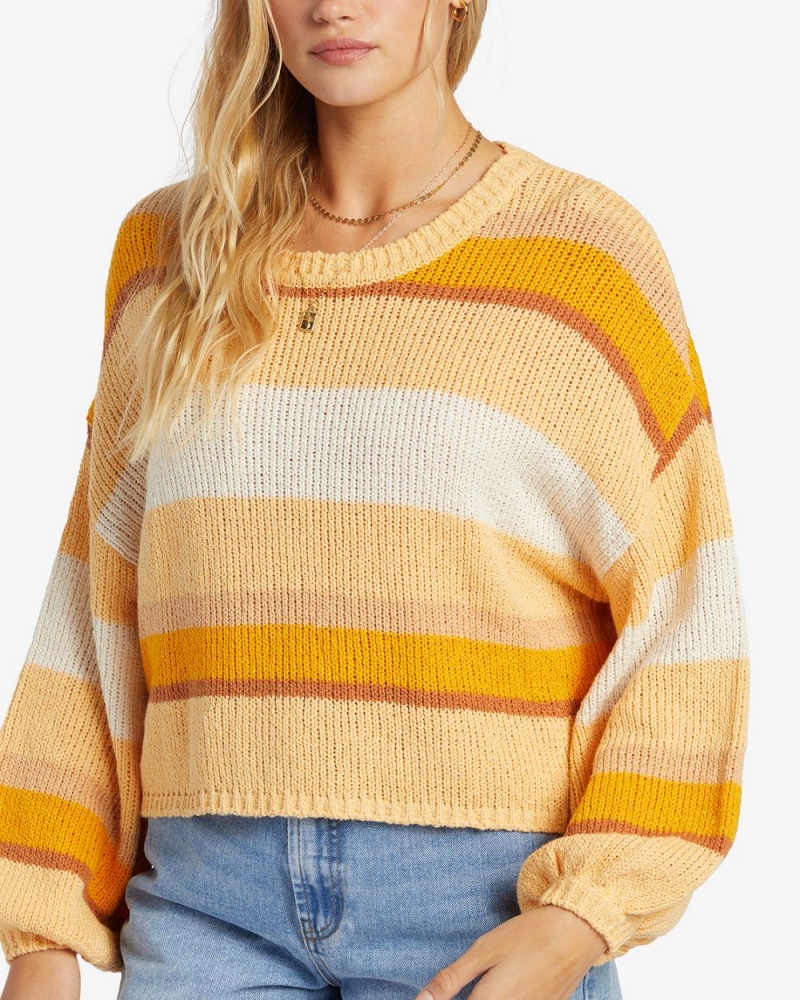 Citrus Glow Women's Billabong Sol Time Crew Neck Sweater | 194368YMU