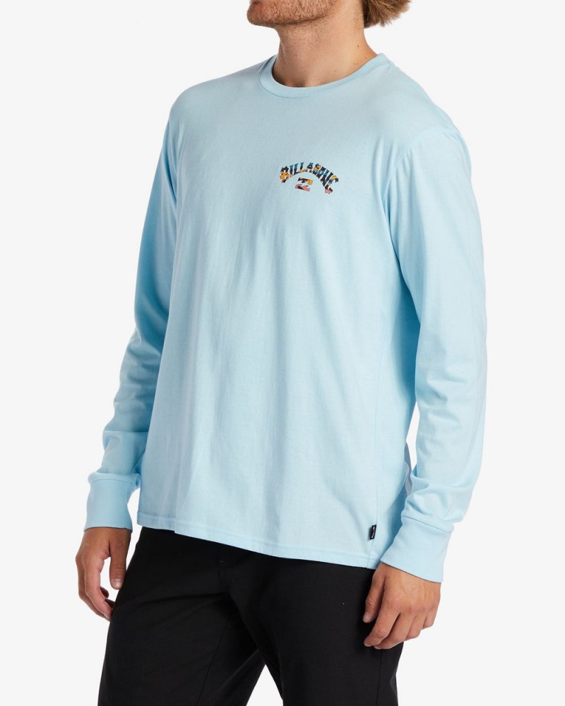 Coastal Blue Men's Billabong Arch Fill Long Sleeve T-Shirt | 172940EQK