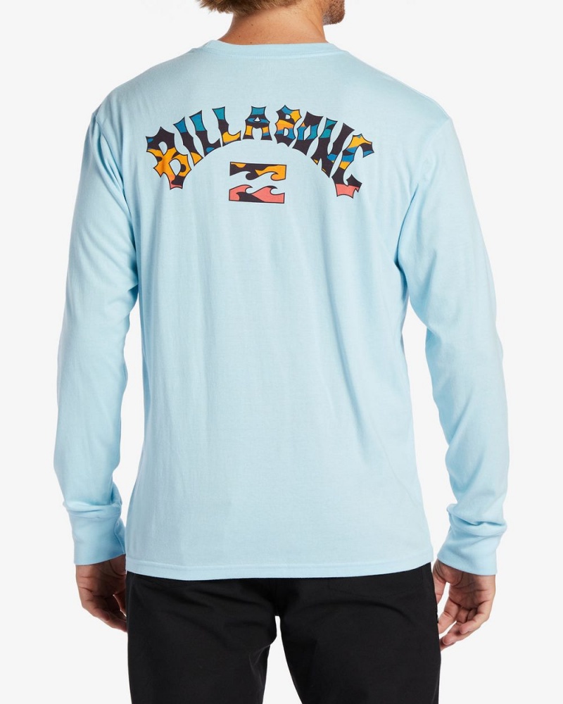 Coastal Blue Men's Billabong Arch Fill Long Sleeve T-Shirt | 172940EQK