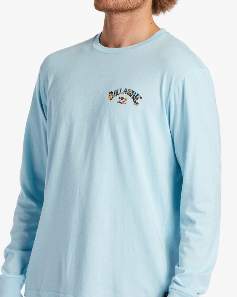 Coastal Blue Men's Billabong Arch Fill Long Sleeve T-Shirt | 172940EQK