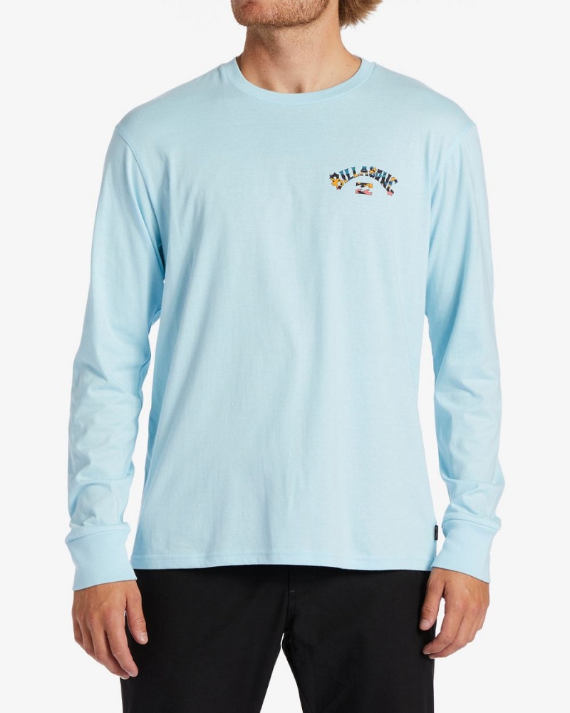 Coastal Blue Men\'s Billabong Arch Fill Long Sleeve T-Shirt | 172940EQK