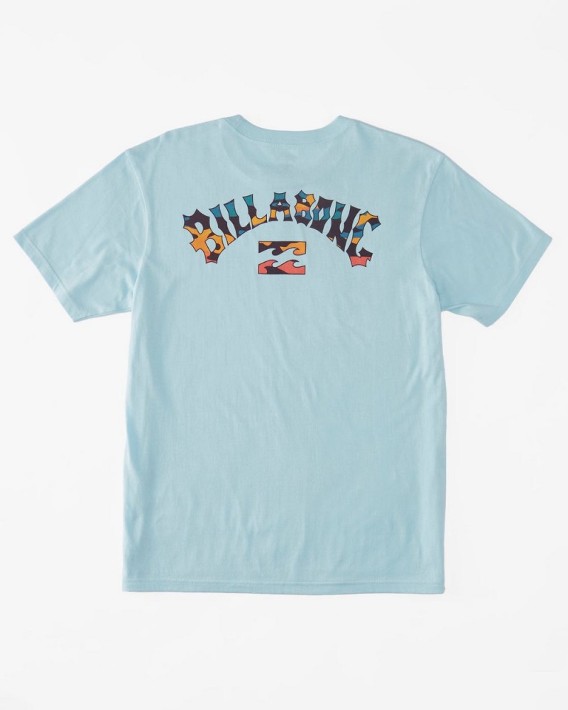 Coastal Blue Men's Billabong Arch Fill T-Shirt | 239064OYA