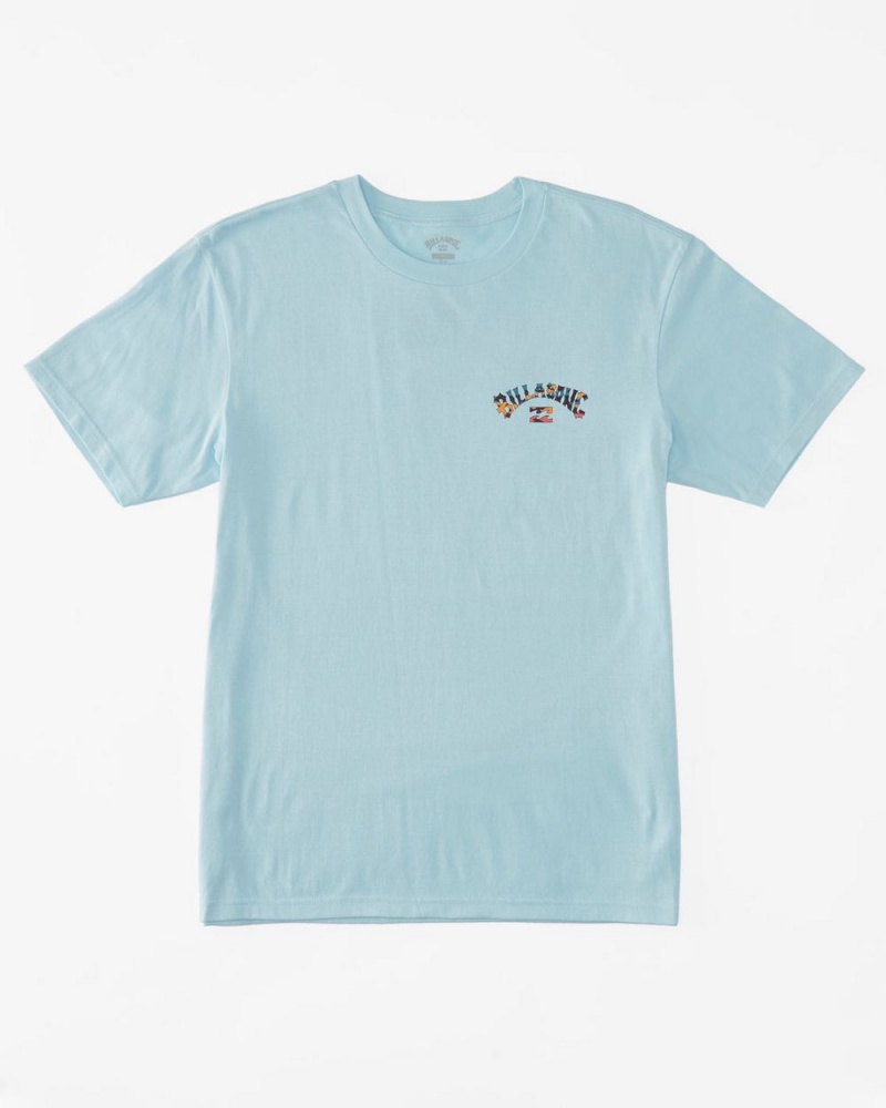 Coastal Blue Men's Billabong Arch Fill T-Shirt | 239064OYA