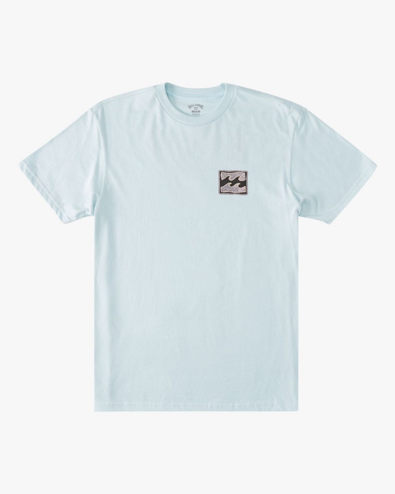 Coastal Blue Men's Billabong Crayon Wave Short Sleeve T-Shirt | 856201JMW