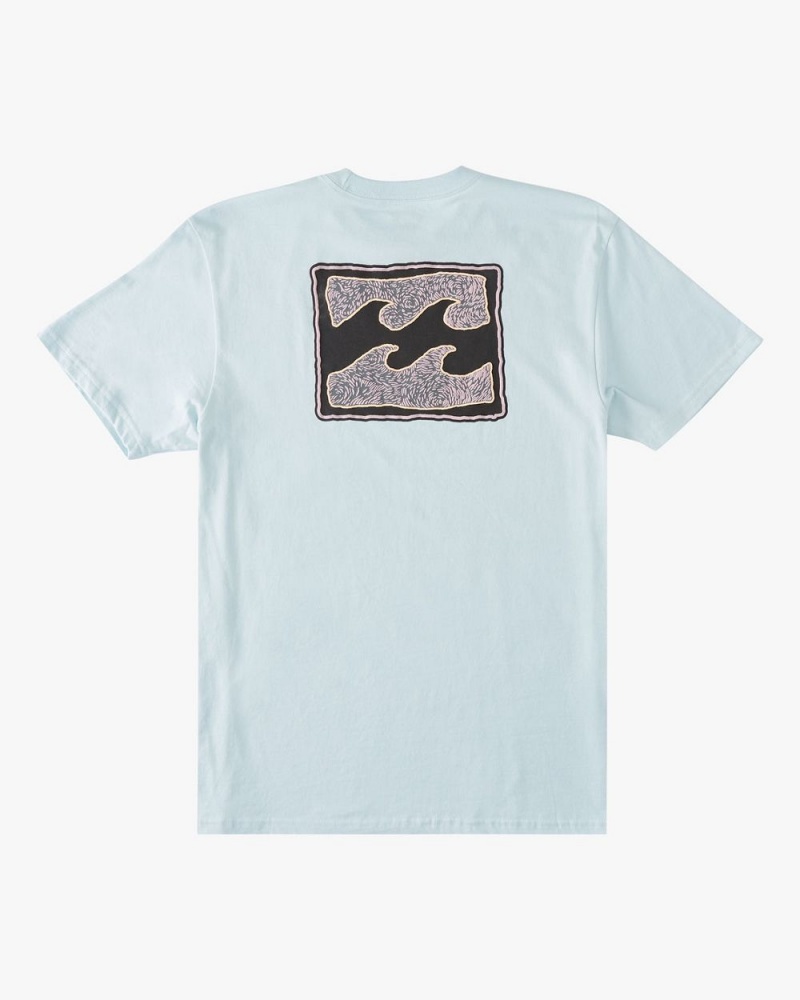 Coastal Blue Men's Billabong Crayon Wave Short Sleeve T-Shirt | 856201JMW