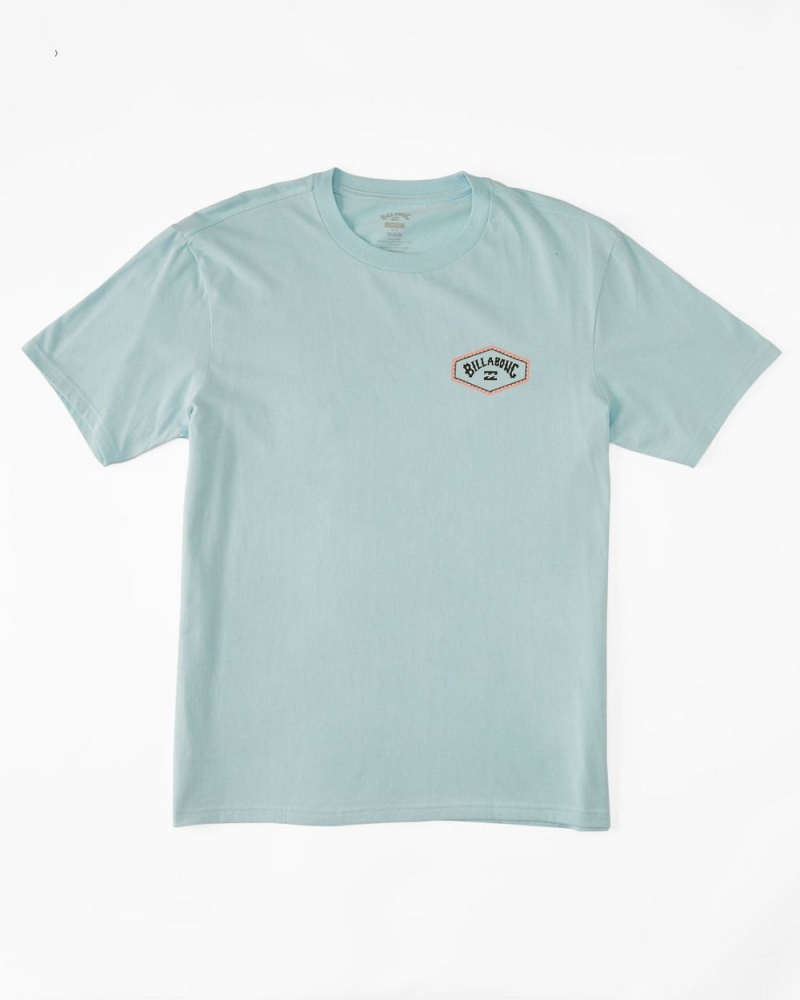 Coastal Blue Men's Billabong Exit Arch Short Sleeve T-Shirt | 068325HQP