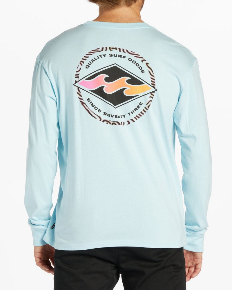 Coastal Blue Men's Billabong Rotor Diamond Long Sleeve T-Shirt | 051294QUA