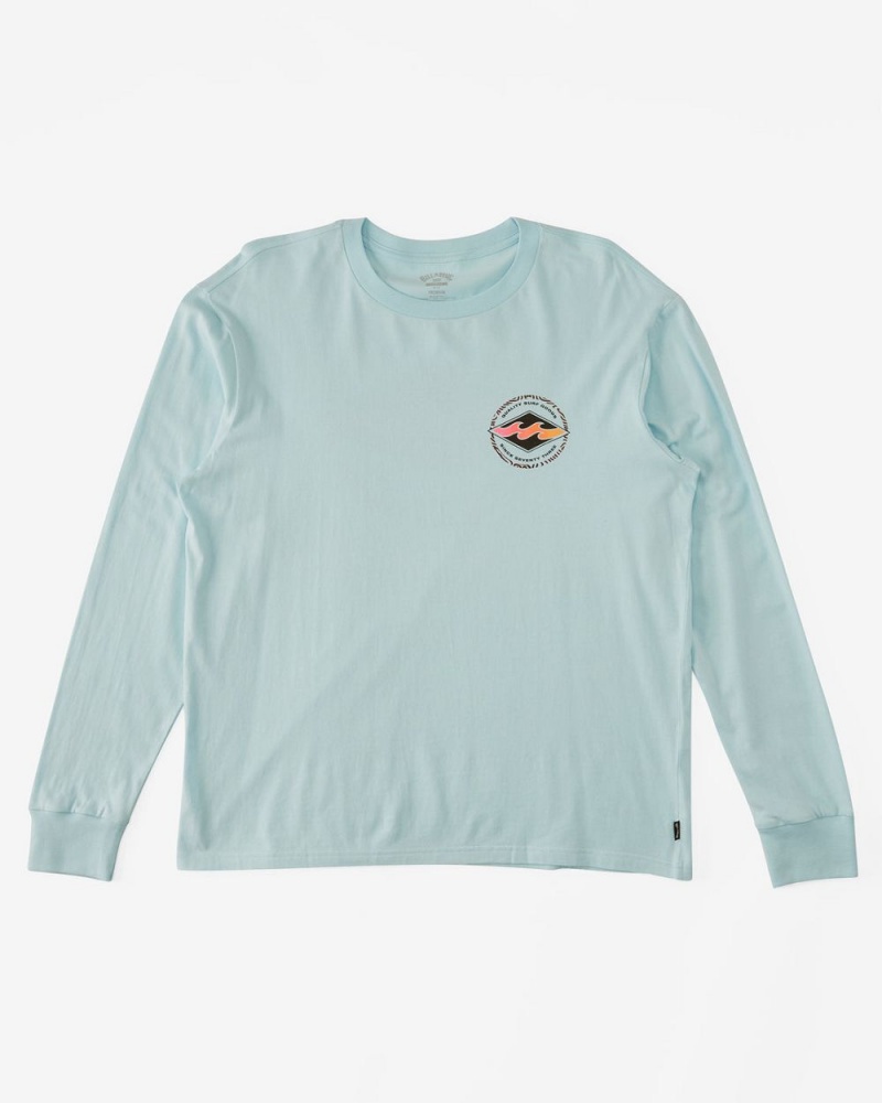 Coastal Blue Men's Billabong Rotor Diamond Long Sleeve T-Shirt | 051294QUA