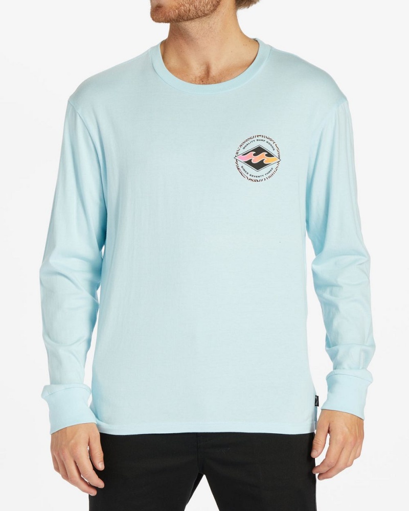 Coastal Blue Men\'s Billabong Rotor Diamond Long Sleeve T-Shirt | 051294QUA