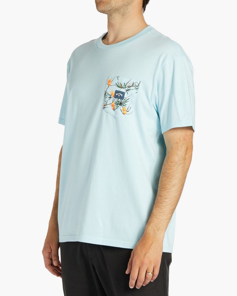 Coastal Blue Men's Billabong Team Pocket T-Shirt | 213548JIC