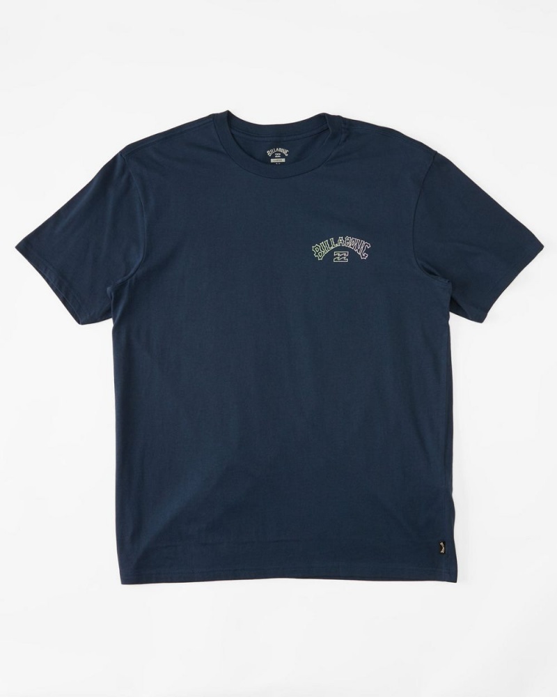 Dark Blue Men's Billabong Arch Fill Short Sleeve T-Shirt | 718425KEM