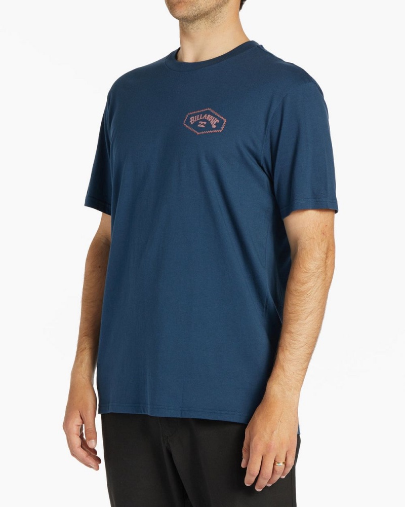 Dark Blue Men's Billabong Exit Arch Short Sleeve T-Shirt | 983541CSH