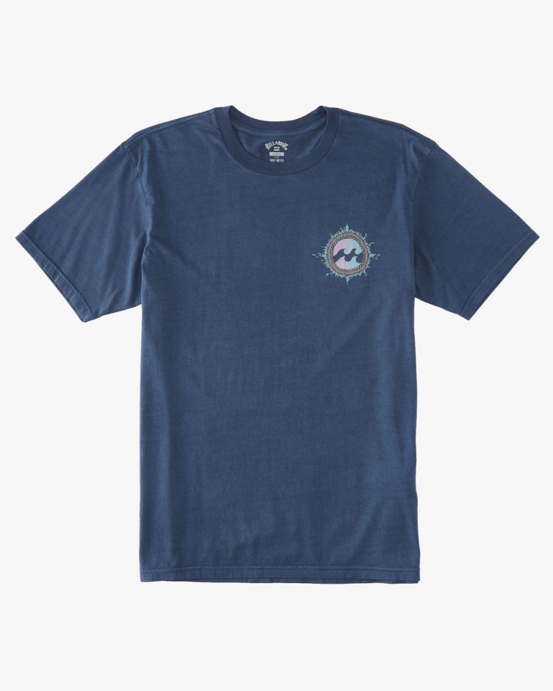 Dark Blue Men's Billabong Flame T-Shirt | 271053GSU