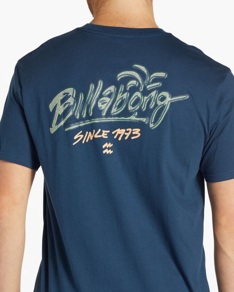 Dark Blue Men's Billabong Lounge Short Sleeve T-Shirt | 451296AUX